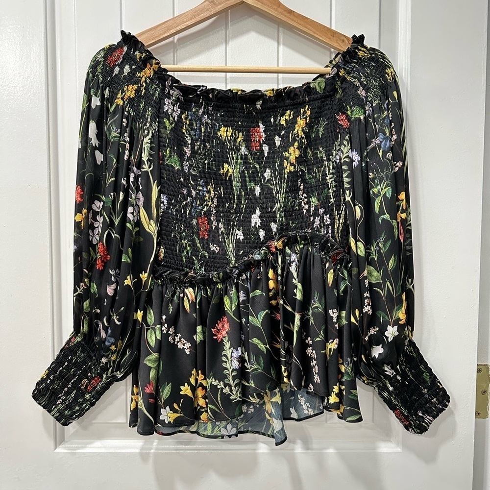 Alexis Elsa Off-the-shoulder Long Sleeve Floral Top